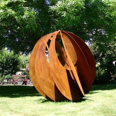 Неубедительная скульптура 600mm сферы искусства стали Corten металла 900mm